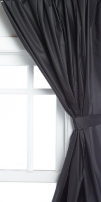 Carnation Home Fashions Vinyl Bathroom Window Curtain, Black