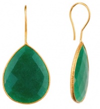 18KT Gold Vermeil Emerald Teardrop Earrings 925 Sterling Silver - Kate Middleton