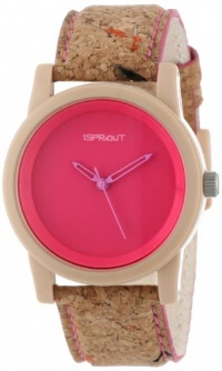 Sprout Unisex ST/5516PKCK Pink Dial Cork Strap Eco-Friendly Watch