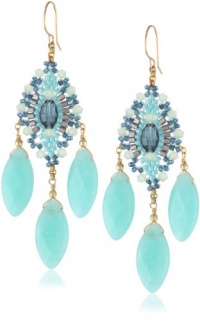 Miguel Ases Green Quartz and Rainbow Hydro-Quartz Chandelier Earrings