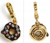 Juicy Couture Charm Chocolate Glazed Donut w Rhinestone Sprinkles Gold Charm Rhinestone Accents YJRU4733