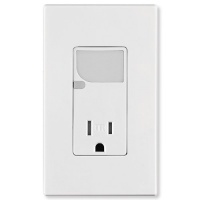 Leviton T6525-I 15-Amp 125V AC Combination Decora Tamper Resistant Receptacle with LED Guide Light, Ivory