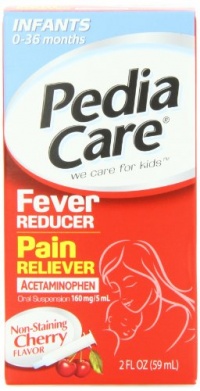 Pediacare Infants (0 - 36 months) Acetaminophen Fever Reducer Pain Releiver, Non Staining Cherry, 2 Fluid Oz