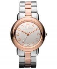 A touch of trendy rose-gold hues brings modern sophistication to this Marc by Marc Jacobs watch.