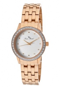 Lucien Piccard Women's 11696-RG-22S Monte Velan White Textured Dial Rose Gold Ion-Plated Stainless Steel Watch