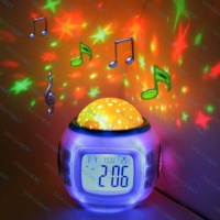 Lily's Home Starry Night Projector and Sound Shooter. With 6 Lullabies and 4 Nature Sounds. Large LCD Alarm Clock