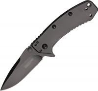 Kershaw Knives 1555BLK Kershaw Cryo Hinderer Assisted Opening Framelock with Black DLC Finish Standard Edge Blade