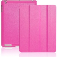 INVELLOP DARK MAGENTA Leatherette Cover Case for iPad 2 / iPad 3 / The new iPad (Built-in magnet for sleep/wake feature)