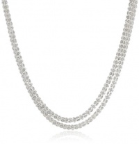 Anne Klein Silver-Tone Crystal Glass Tubular Strand Necklace, 42