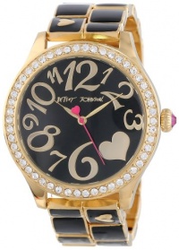 Betsey Johnson Women's BJ00198-02 Analog Gold and Black Bracelet Watch