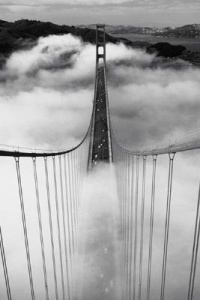 Misty Morning (Golden Gate Bridge) Art Poster Print - 24x36 Travel Poster Print, 24x36