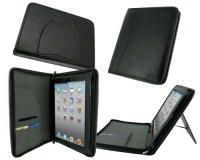 rooCASE Executive Portfolio Genuine (Black) Leather Case for 4th Generation iPad with Retina Display / the new iPad 3rd / Apple iPad 2 (Automatically Wakes and Puts the iPad to Sleep)