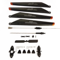 Updated Main Blade set A B 9053-04+Quick Wear Parts(balance bar/connect buckle/main blade grip set/bottom fan clip/inner shaft/tail blade for The Double House 9053 Gyro Helicopter