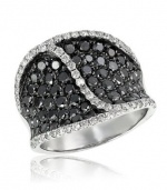 Effy Jewlery Prism Caviar Black and White Diamond Ring, 3.96 TCW Ring size 7