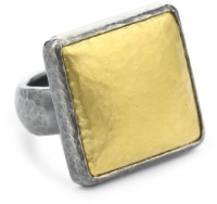 GURHAN Amulet Silver with High Karat Gold Accents Square Ring, Size 7