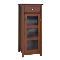 Elegant Home Fashions Chesterfield Collection Floor Cabinet with Cupboard and Drawer, Espresso