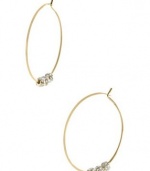 Michael Kors Gold Pave Ball Hoop Earring MKJ2080