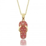 Lily Nily 18k Gold Overlay Enamel Children's Flip Flop Pendant