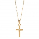 Elegant Baby Cross with Diamond, Gold