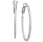 B. Brilliant Sterling Silver Earrings, Large Cubic Zirconia Hoop