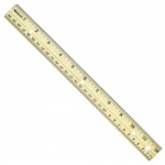 Westcott Hole Punched Wood Ruler English and Metric With Metal Edge, 12