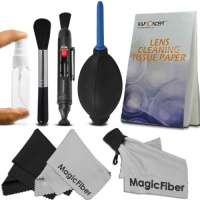 Professional Cleaning Kit for DSLR Cameras (Canon, Nikon, Pentax, Sony) - Includes: Lens Cleaning Pen System + High Quality Lens Brush + Air Blower Cleaner + 50 Sheets Lens Tissue Paper + Handy Empty Spray Bottle + 3 Premium MagicFiber Microfiber Cleaning