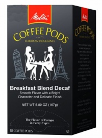 Melitta Breakfast Blend Decaf Coffee Pods, 18 Count (Pack of 4)