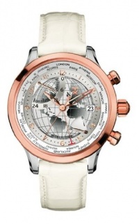 TX Unisex T3C169 530 Worldtime Airport Lounge Retro Rose-Tone White Strap Watch