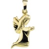 CleverEve Designer Series 14K Yellow Gold 0.95 grams Praying Angel Pendant 17.75 x 11.25mm