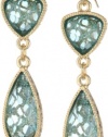 1928 Jewelry Aqua Verde Gold-Tone Light Aqua Drop Earrings