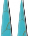 Sterling Silver Inlay Long Teardrop Earrings