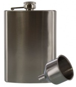 SE - Hip Flask and Funnel Set - Stainless Steel, 8 oz.