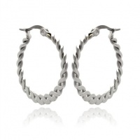 Stainless Steel Womens Braided Hoop Earrings , (Thickness: 1 mm and Measurement:20 mm , Includes a Gift Box & Special Pouch.