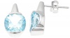 CleverEve Designer Series Sterling Silver Earrings w/ Genuine Sky Blue Topaz 9 x 9mm