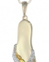 10k Yellow Gold Diamond Flip Flop Pendant (.025 cttw, I-J Color, I3 Clarity), 18