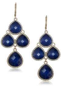 Anne Klein Merry and Bright Gold-Tone Pave Leverback Drop Earrings