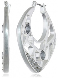 Kenneth Cole New York Limelight Crystal Cut-Out Geometric Hoop Earrings