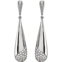 CleverEve 2013 Luxury Series 14K White Gold 1/3 ct tw Diamond Teardrop-Shaped Earrings