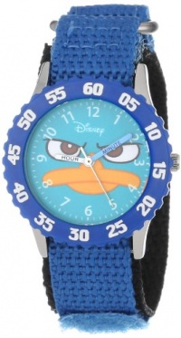 Disney Kids' W000157 Time Teacher Stainless Steel and Nylon Agent P Watch