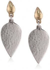 Lucky Brand Two-Tone Silver Stone Post Drop Earrings