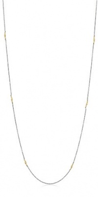 Mizuki Oxidized Silver Chain Necklace with 14k Gold Beads, 40