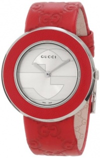 Gucci Women's YA129421 U-play Red Guccissima Leather Strap Watch