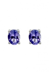 Effy Jewlery 14K White Gold Tanzanite Stud Earrings, .65 TCW