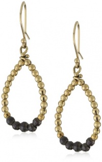 Mizuki 14k Small Tear-Drop Hoop Earrings with Gold and Silver Faceted Beads