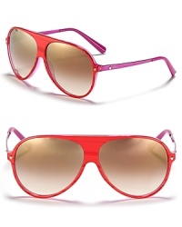 Turn heads in sleek aviator sunglasses with contrast internal frames, a hot look from Dior.