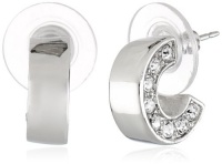 T Tahari Essentials Pave Small Hoop Earrings