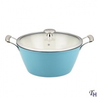 Dansk Mario Batali Light Cookware Round Casserole 6 Quart Turquoise