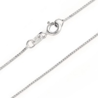 Bling Jewelry 0.8mm Very Thin Sterling Silver Italian Box Chain Necklace