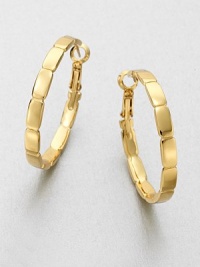 Add interest with this shiny design with 14k goldplating. 14k goldplated brassLength, about 1.25Hinged post backImported 