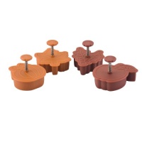 Paula Deen Signature Kitchen Tools 4-Piece Pie Press Cutters Set, Pumpkin, Maple, Holly and Apple